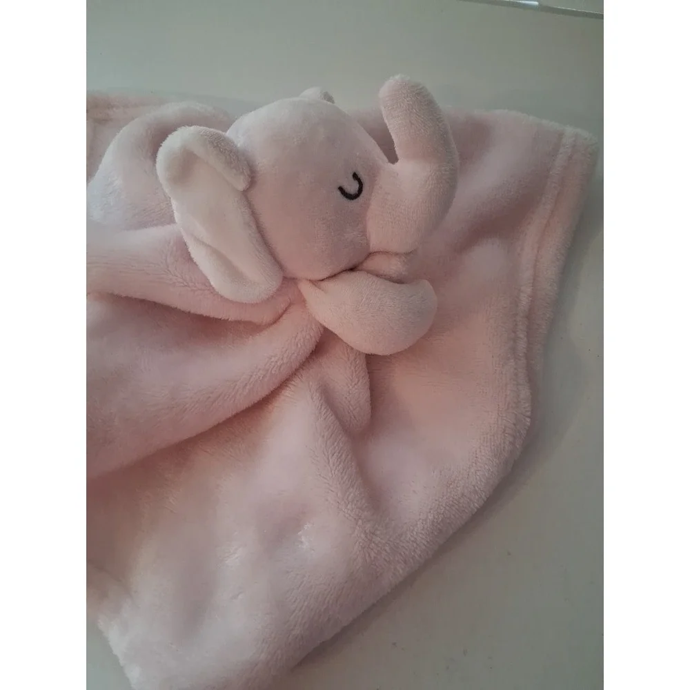 TAHARI Pink Elephant Plush Lovey Soft Baby Security Blanket 12